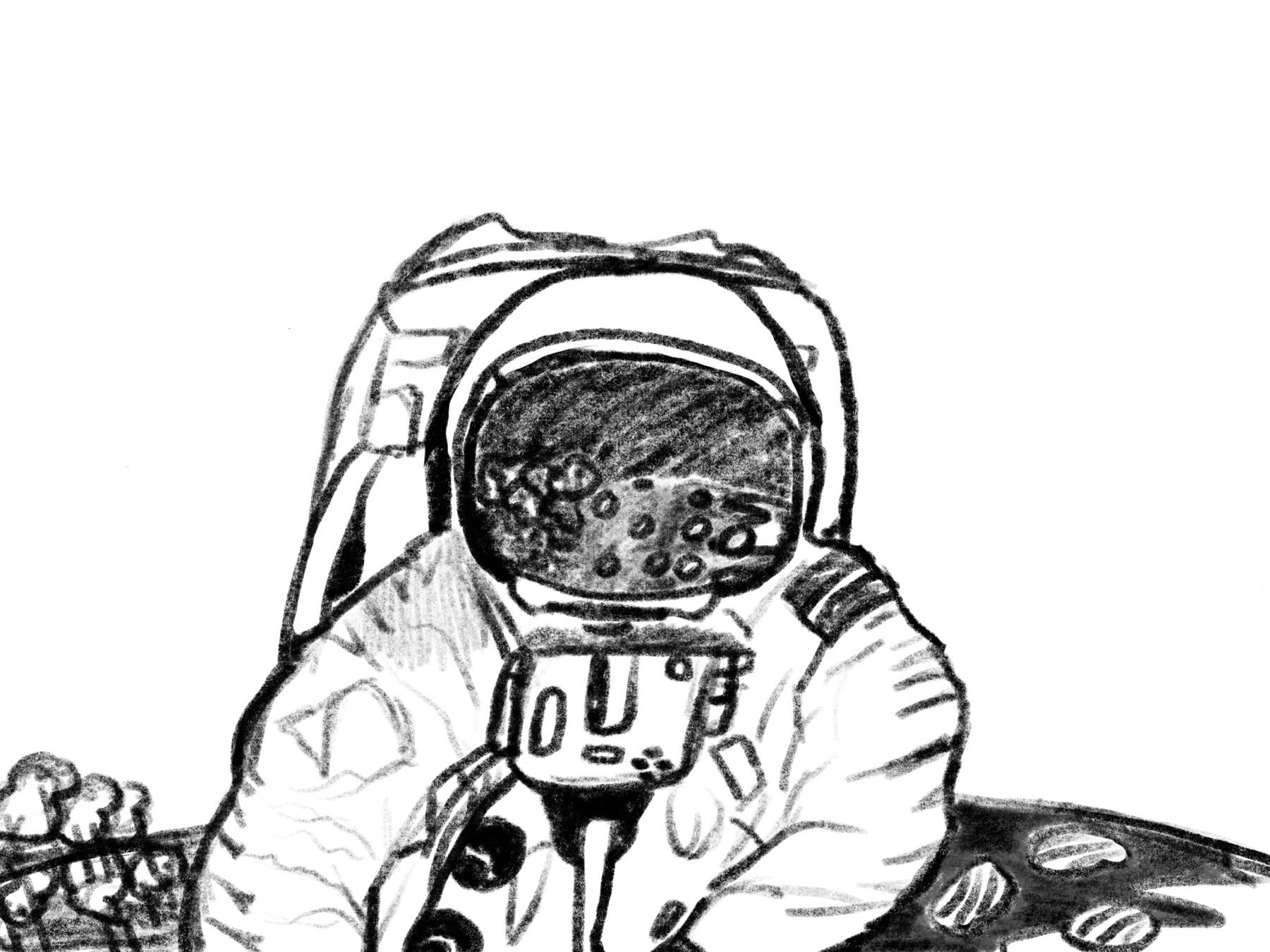 Chill Astronaut Drawing