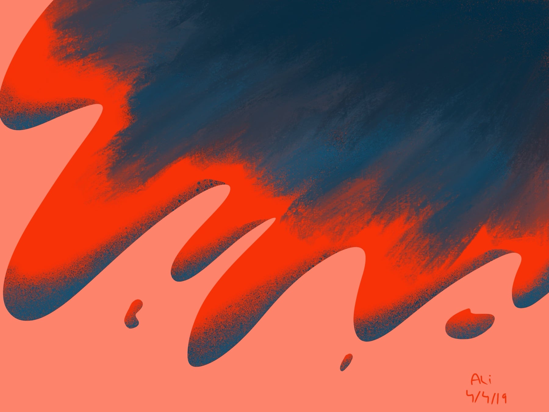 Gradient Beach Drawing